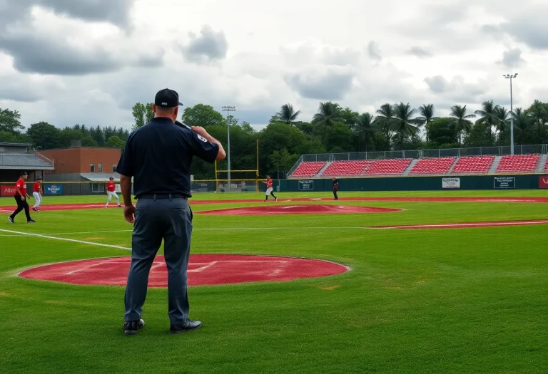 High school baseball game in New Jersey