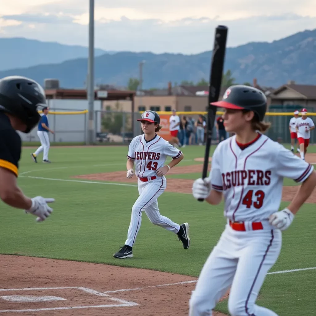 Young athletes playing high school baseball in New Mexico.
