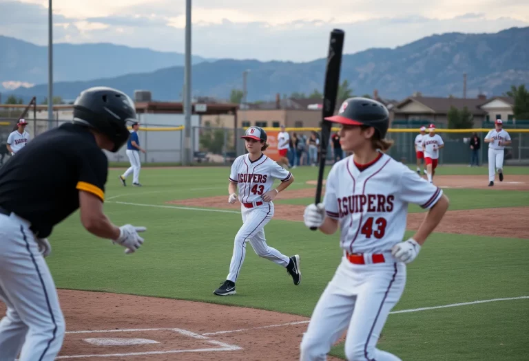 Young athletes playing high school baseball in New Mexico.