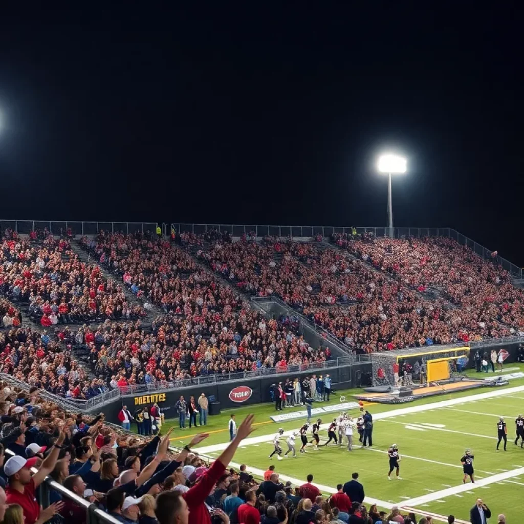Nixa football fans celebrating commitment of a star player