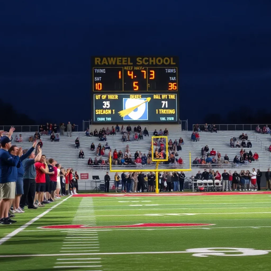 High school football fans cheering in Ohio for the 2025 season