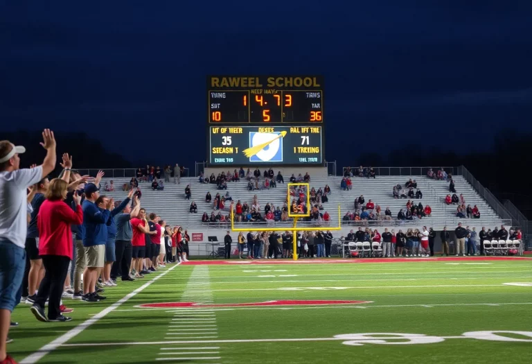 High school football fans cheering in Ohio for the 2025 season