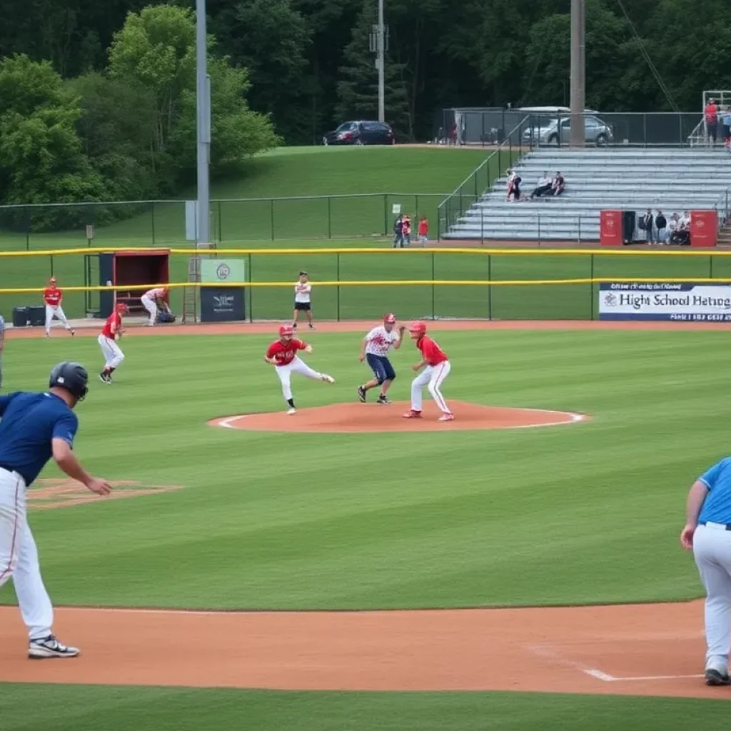 High school baseball players in action during the 2025 Oklahoma Tournament