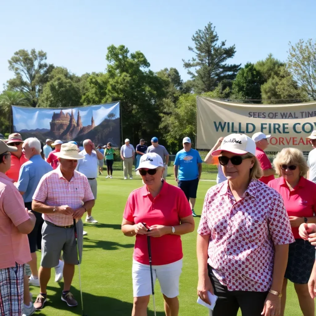 Participants at the Palisades golf tournament supporting wildfire recovery