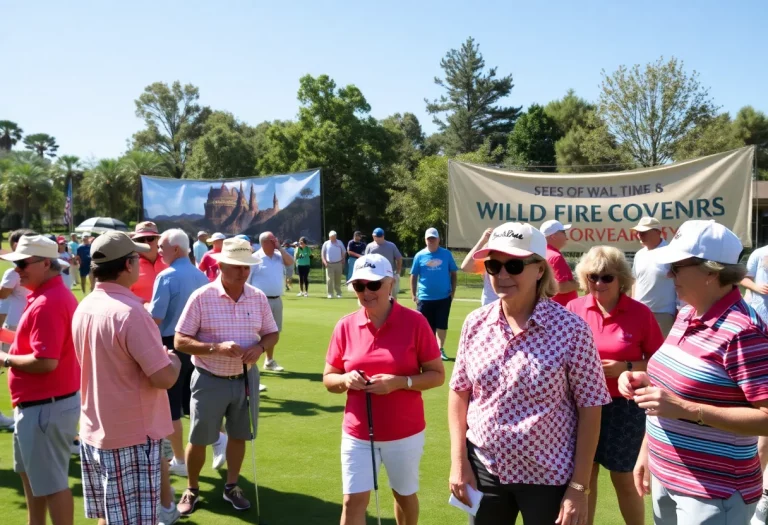 Participants at the Palisades golf tournament supporting wildfire recovery