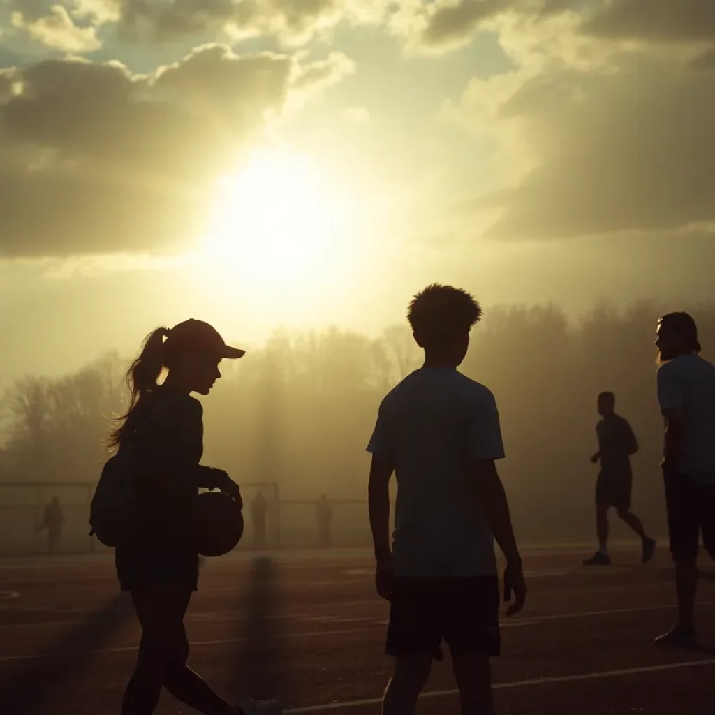 High school athletes participating in sports with an air of mystery.