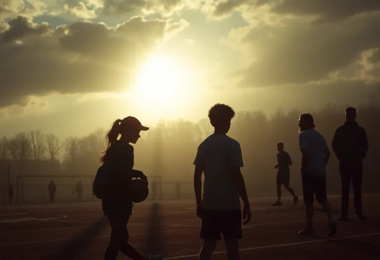 High school athletes participating in sports with an air of mystery.