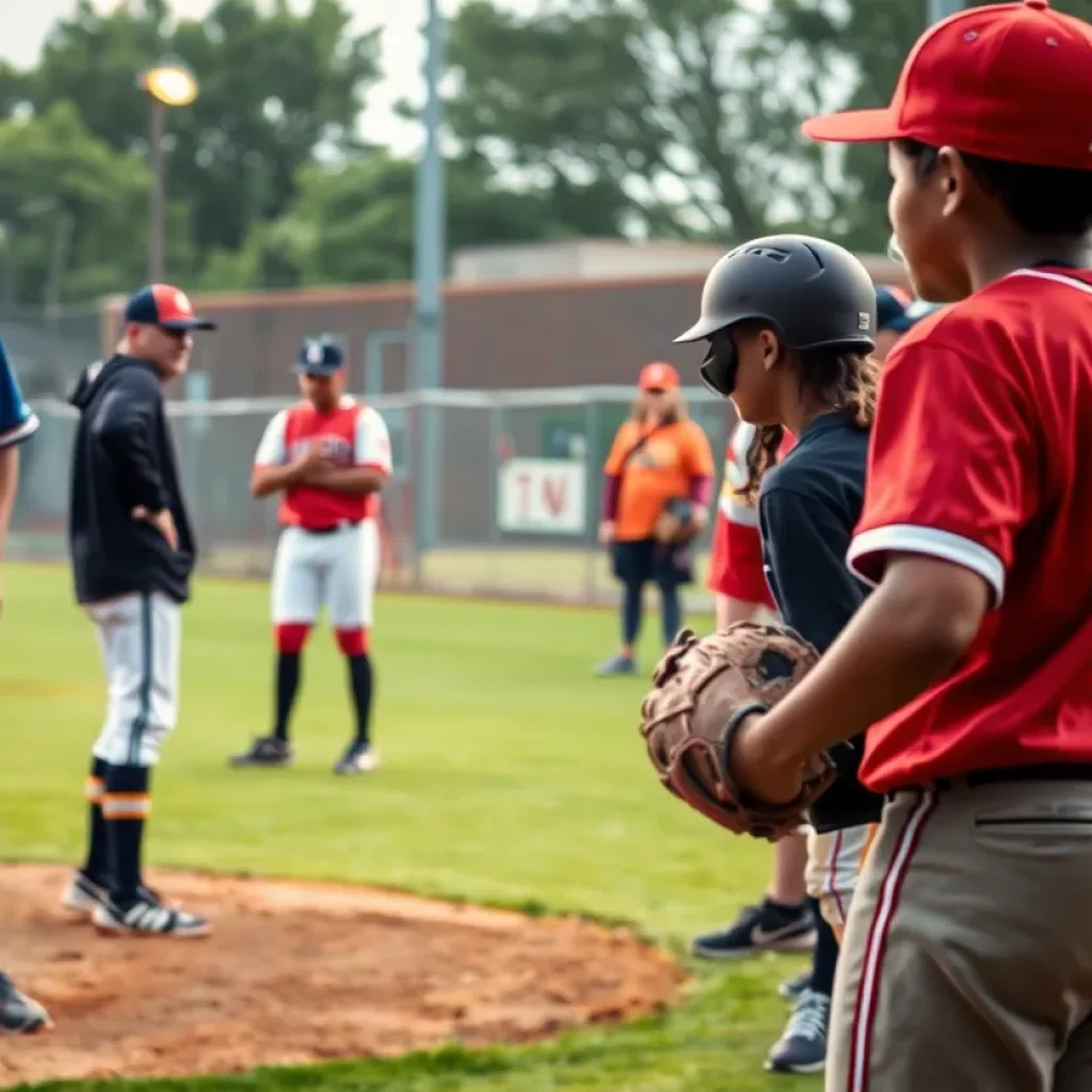 Pinole Valley High School baseball players engaging in a game