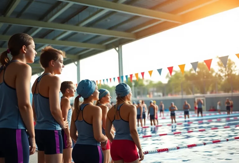 Pioneer High School girls swimming team at the pool