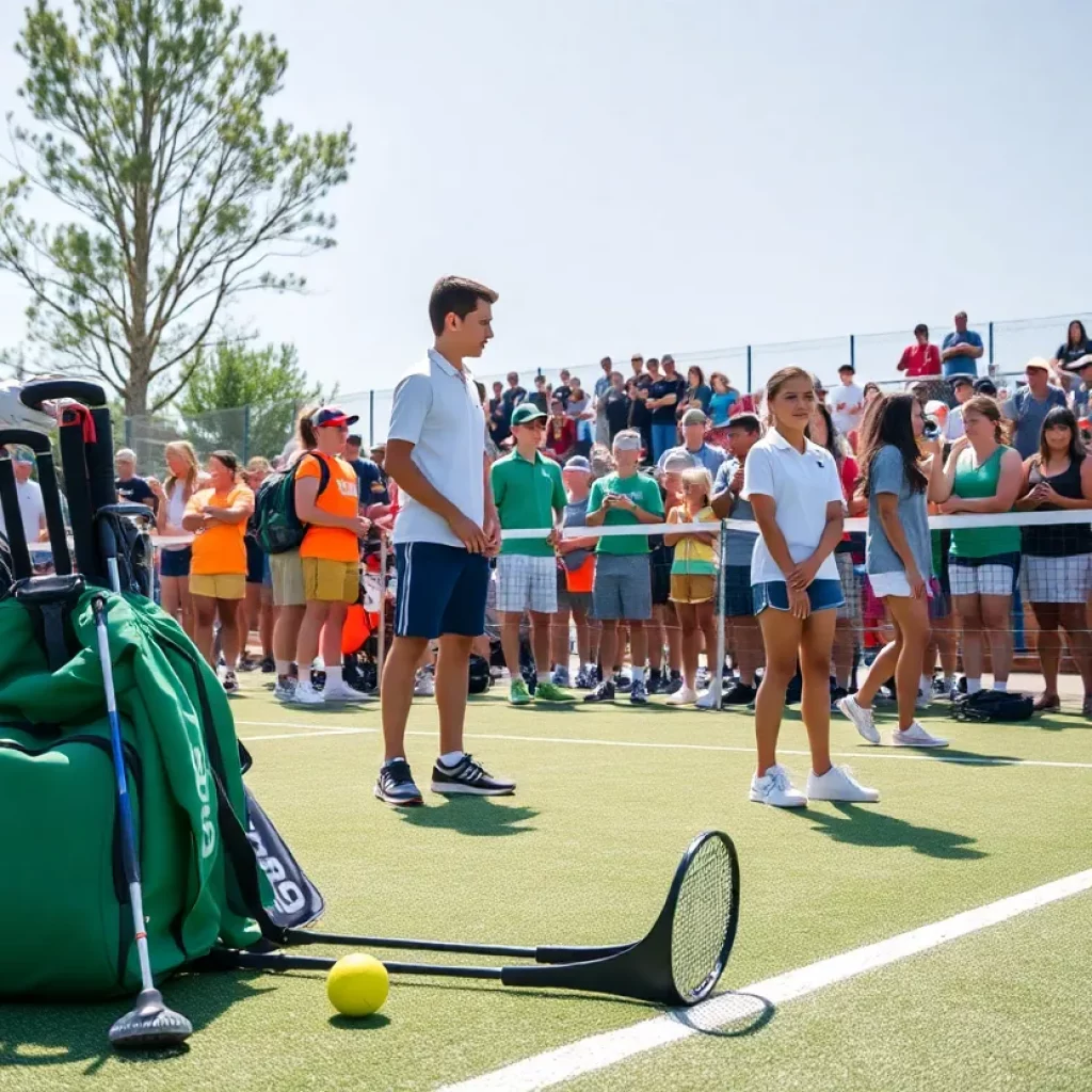 Athletes practicing for state golf and tennis championships in Portland.