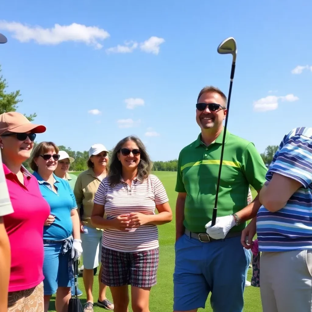 Community members participating in a golf tournament to support Palisades Charter High School.