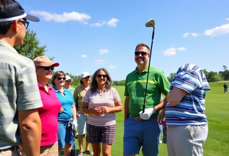 Community members participating in a golf tournament to support Palisades Charter High School.