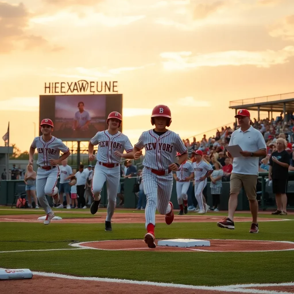 Senior baseball players celebrating their last game with emotional moments and family support.