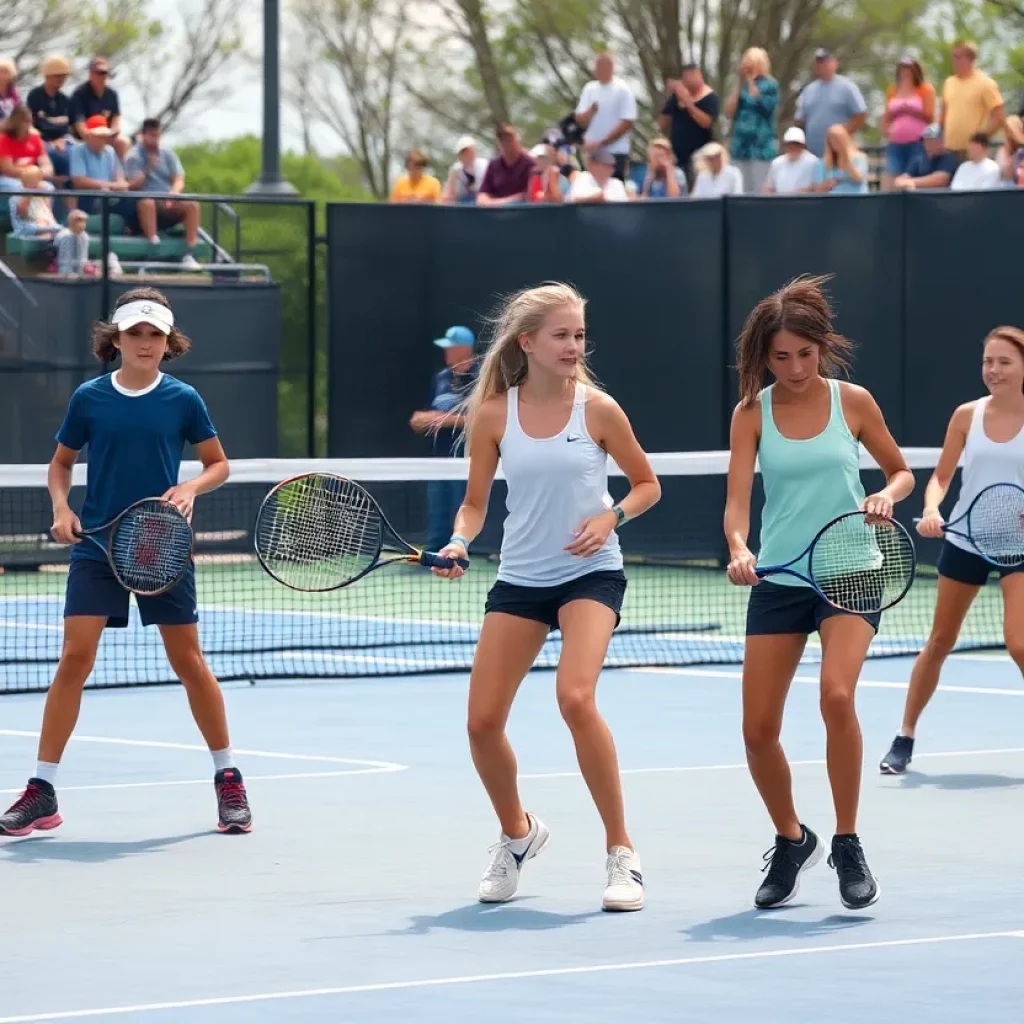 San Angelo Central High School Tennis Team competing at a tournament