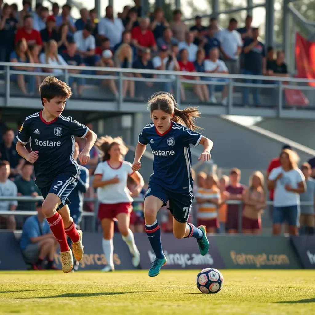 High school soccer players competing on the field in Sioux City.