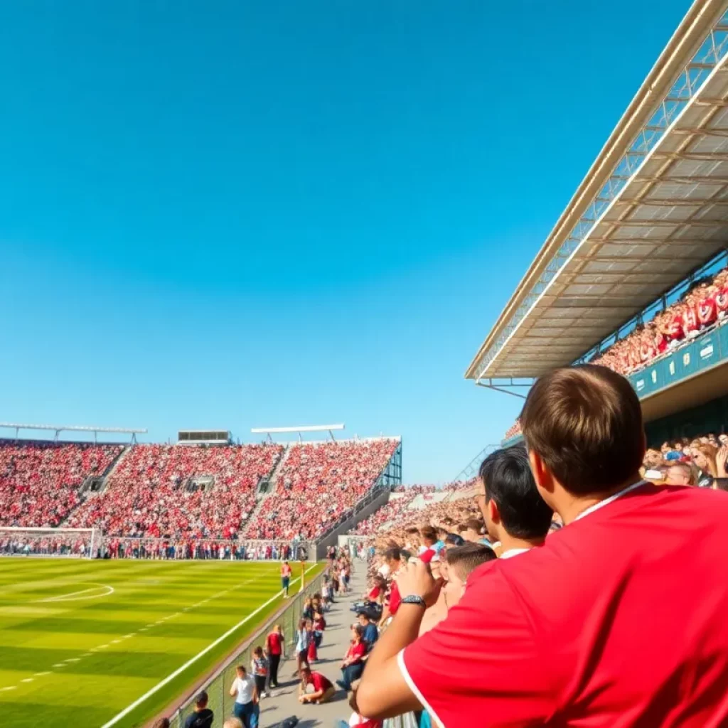 Fans cheering at the High School Soccer Championships in Columbia