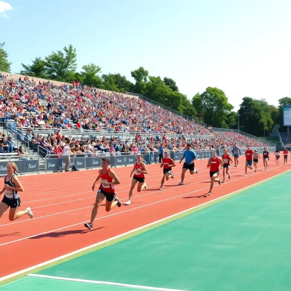 Athletes competing at the South Dakota State Track Meet