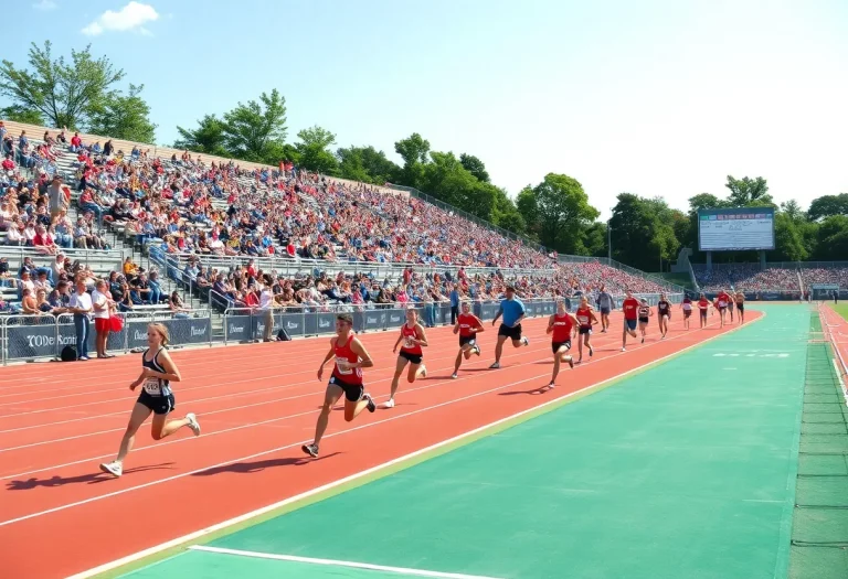 Athletes competing at the South Dakota State Track Meet
