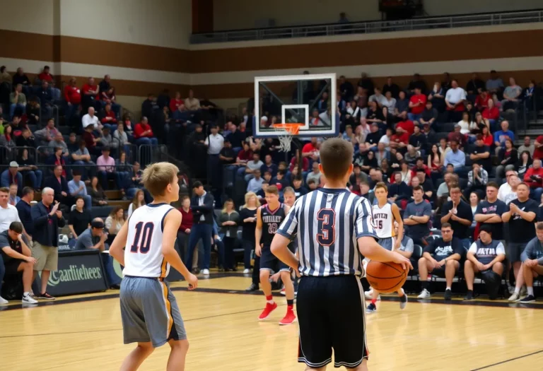 High school basketball players competing at the Southington Summer Basketball Tournament