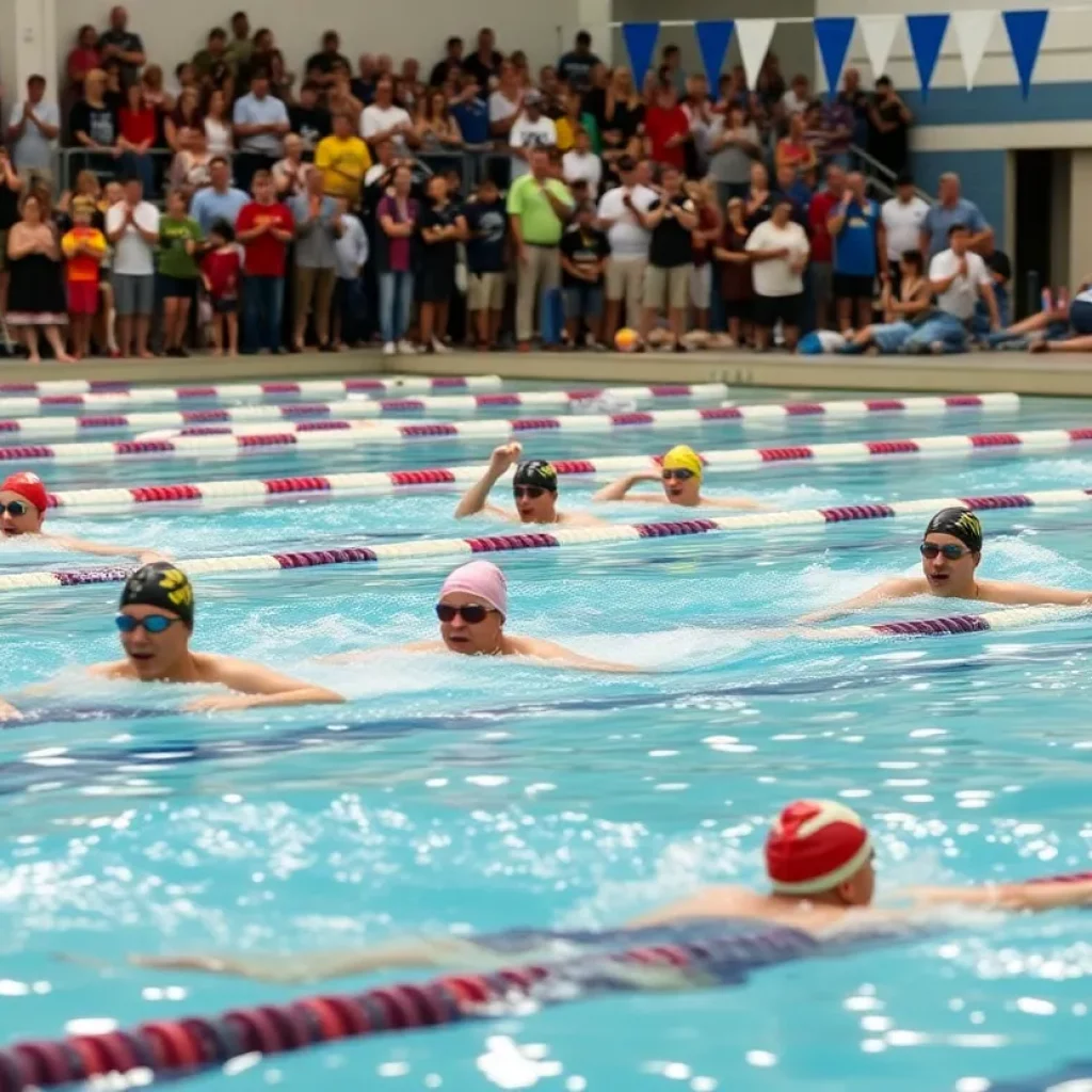 Swimmers at Southlake Carroll swim meet
