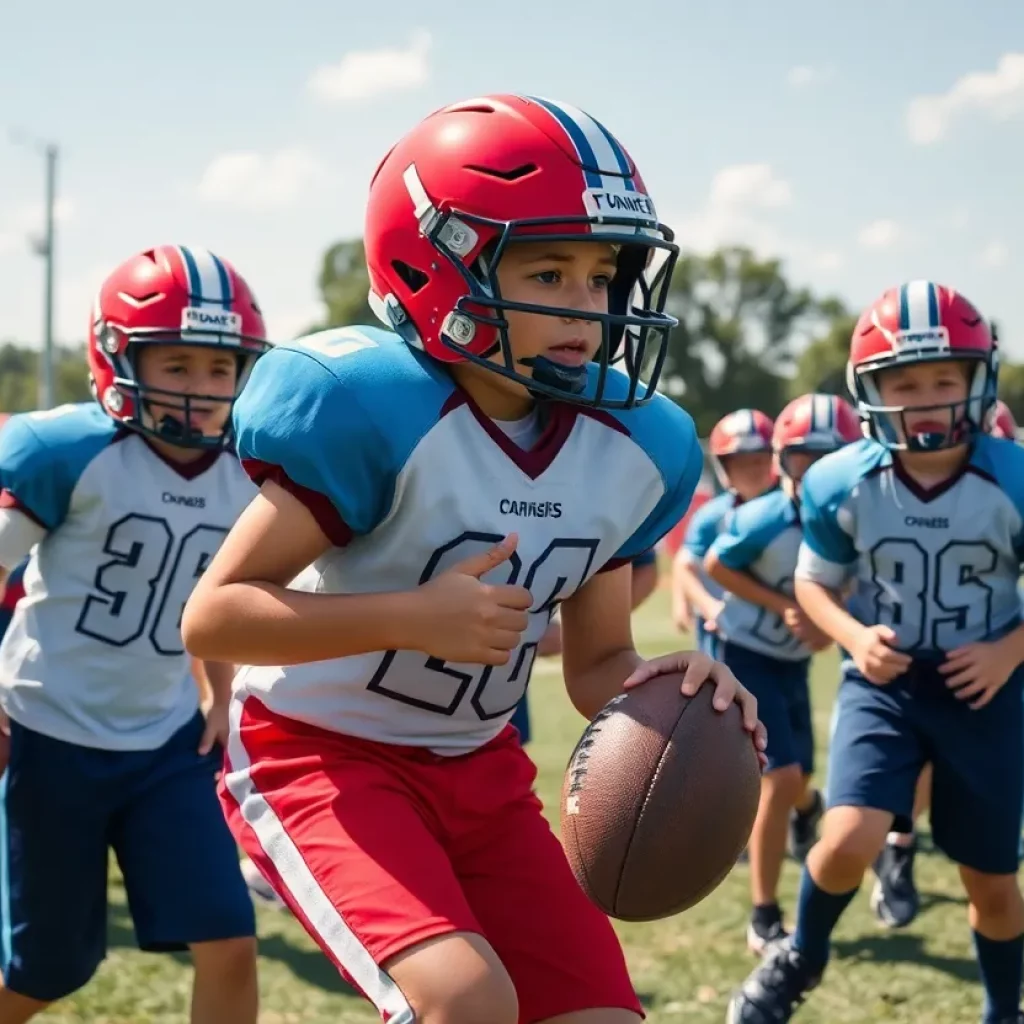 Young athletes participating in the Southwest Ohio football combine