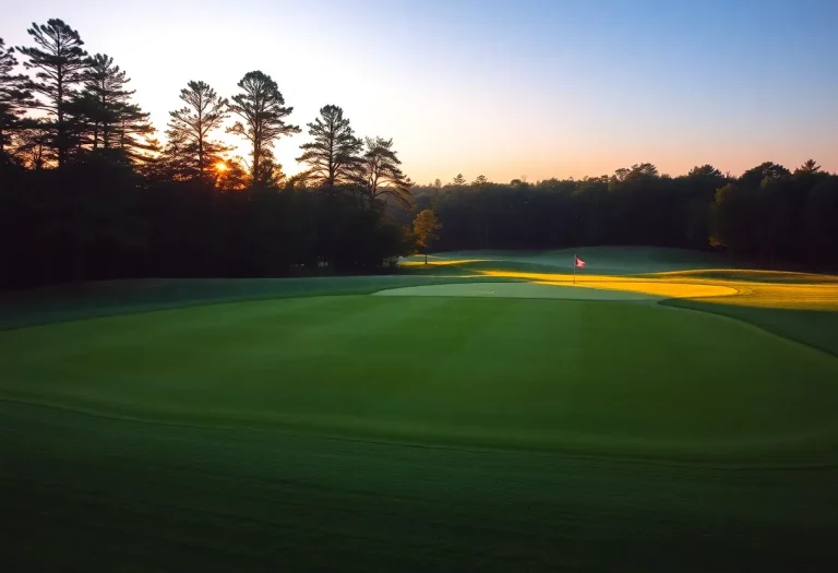Scenic view of a golf course in Spanish Springs during sunrise.