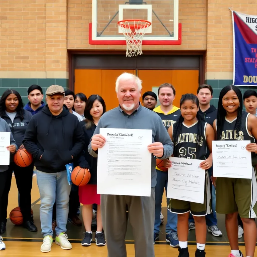 Supportive community members rallying for Springfield High basketball coach.