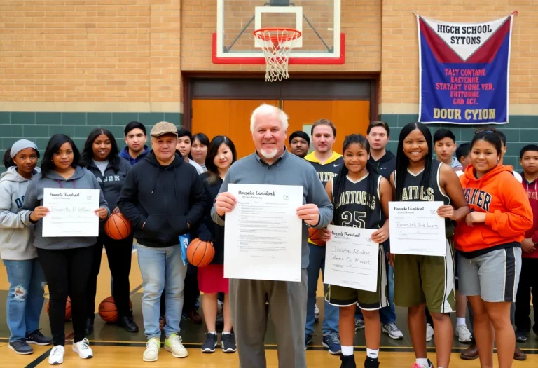 Supportive community members rallying for Springfield High basketball coach.