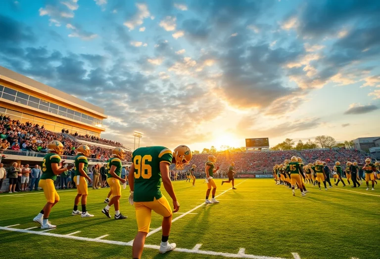 Exciting football action during a high school game featuring St. Joseph Regional Green Knights