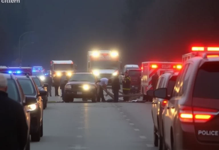 Emergency services responding to a serious accident on the Taconic State Parkway