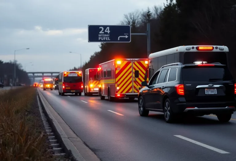 Emergency responders at the scene of a tragic crash on Taconic State Parkway.