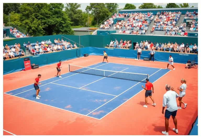 A tennis match in progress during the state championship in Coeur d'Alene.