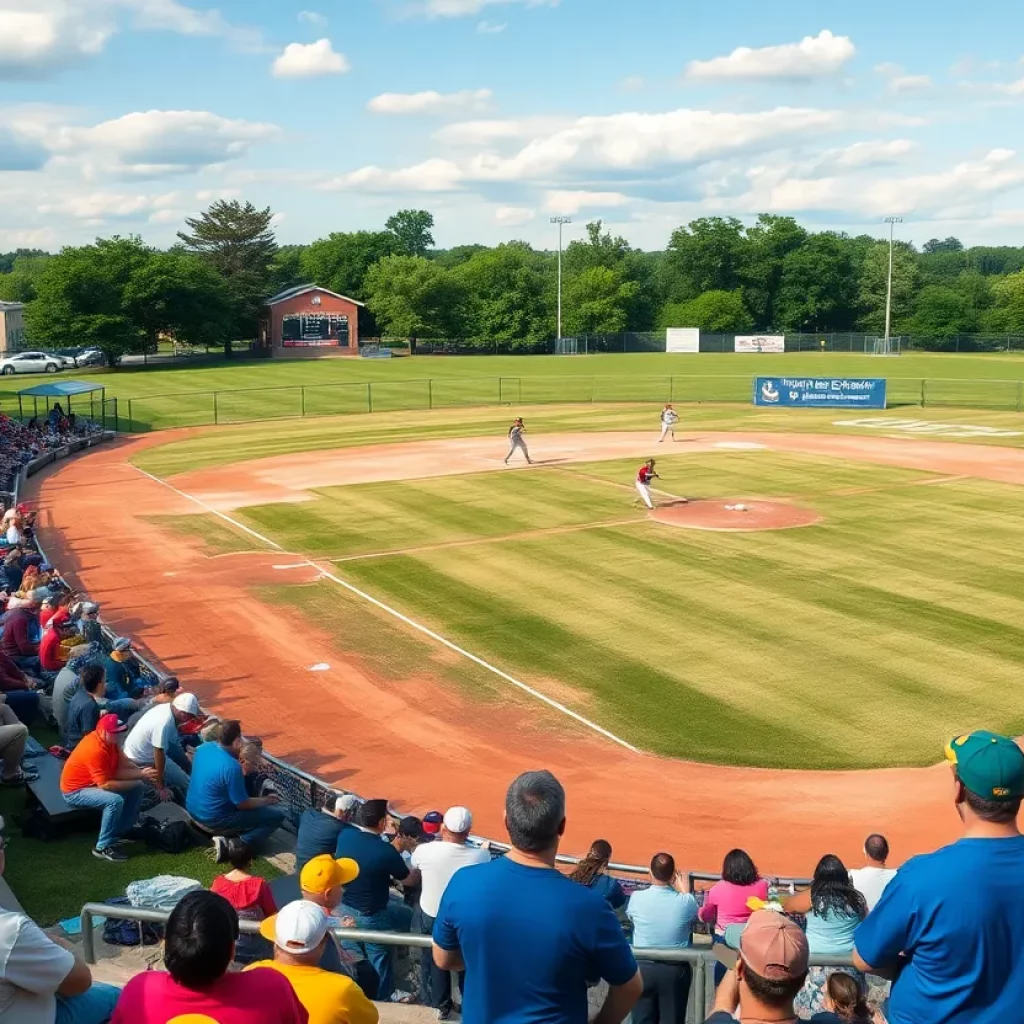 Exciting baseball match at a Texas high school playoffs