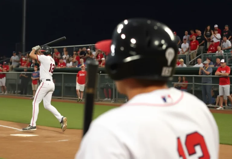 Players competing during the Texas high school baseball playoffs