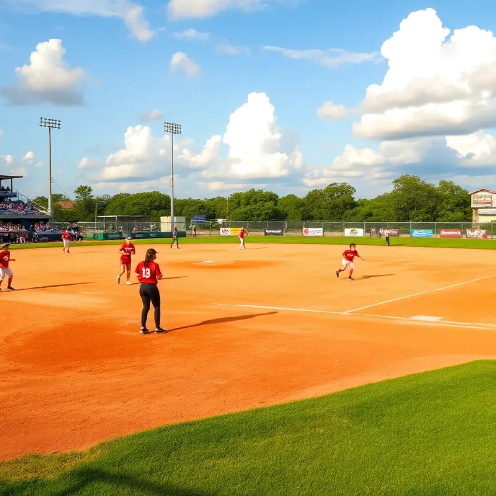 Players competing in Texas high school softball regional finals