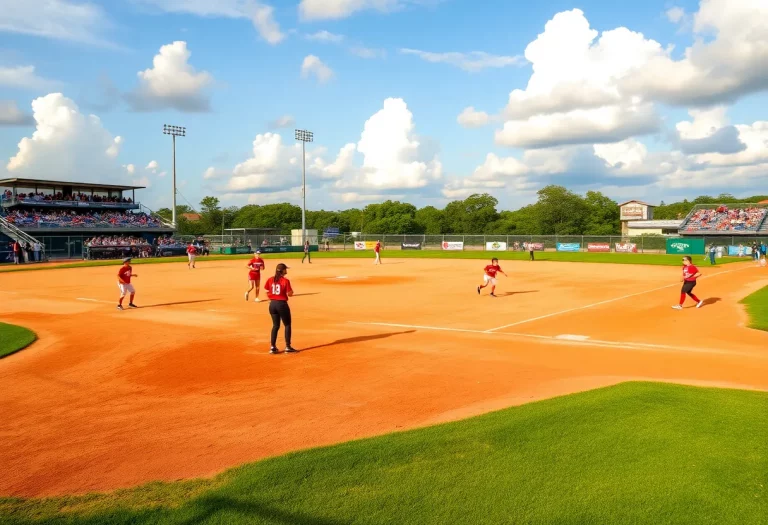 Players competing in Texas high school softball regional finals