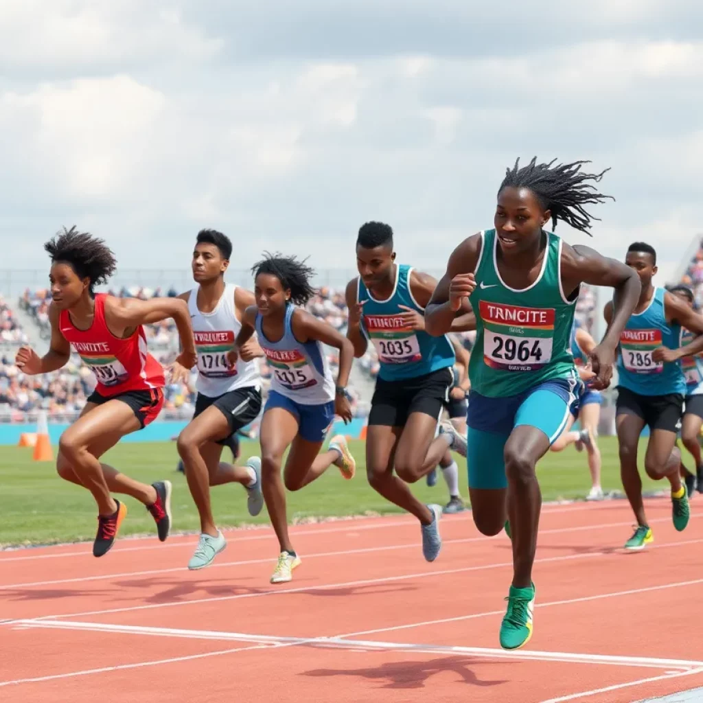 Athletes competing in track and field, symbolizing diversity and inclusion in sports.