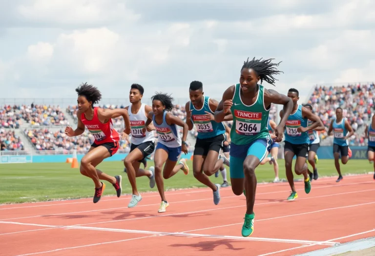 Athletes competing in track and field, symbolizing diversity and inclusion in sports.