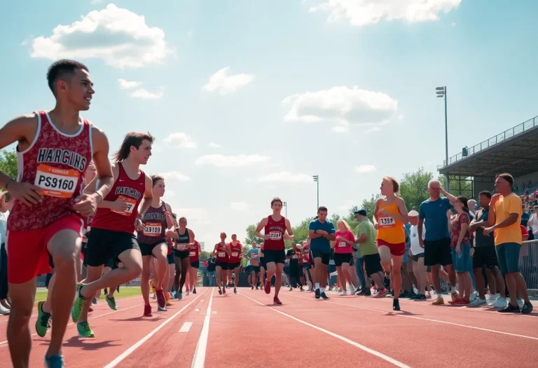 Athletes competing in track and field regional meets in Michigan
