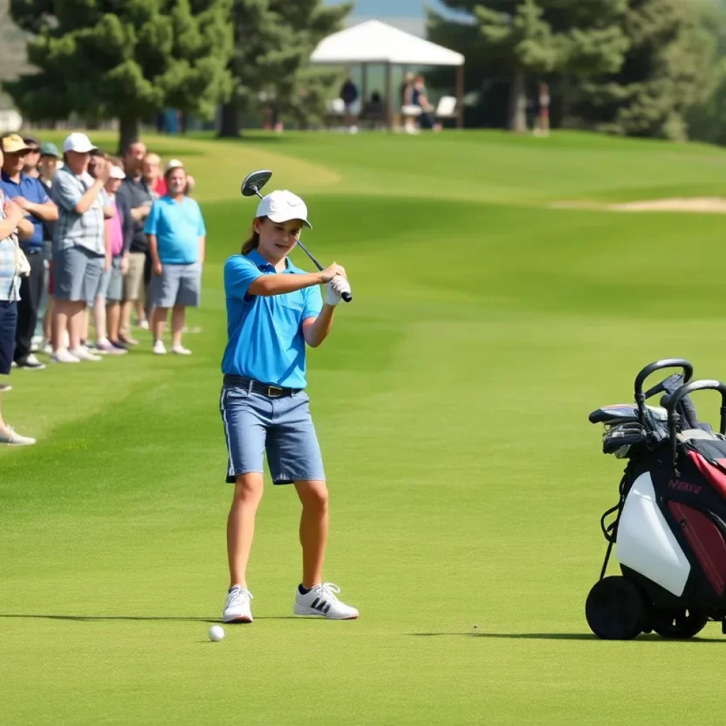 Young golfers competing in a tournament in Treasure Valley