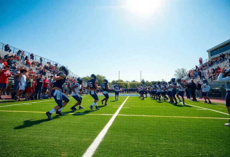 High school football practice at Tri-Cities High School