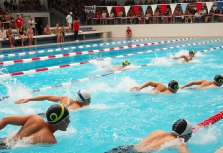 Swimming competition at the Trinity League Championships