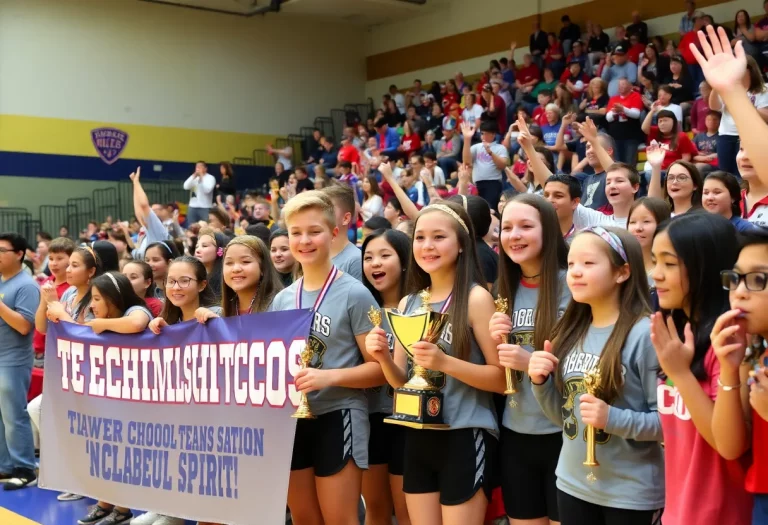Students celebrating TWHS UIL Lone Star Cup victory