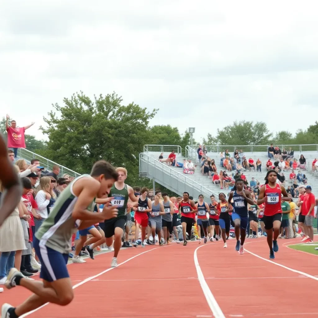 Athletes competing at the UIL High School State Track Meet in Austin
