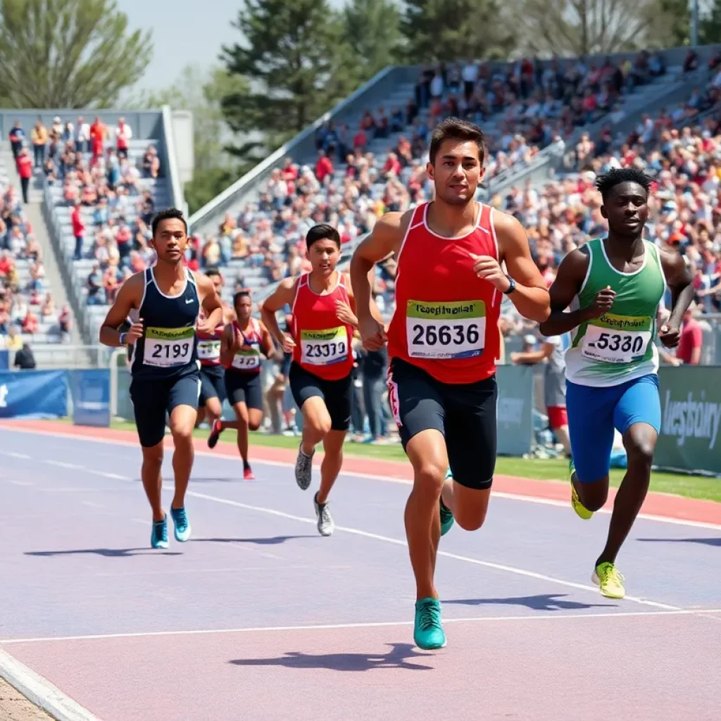 Athletes competing at the Utah High School Track and Field State Meets