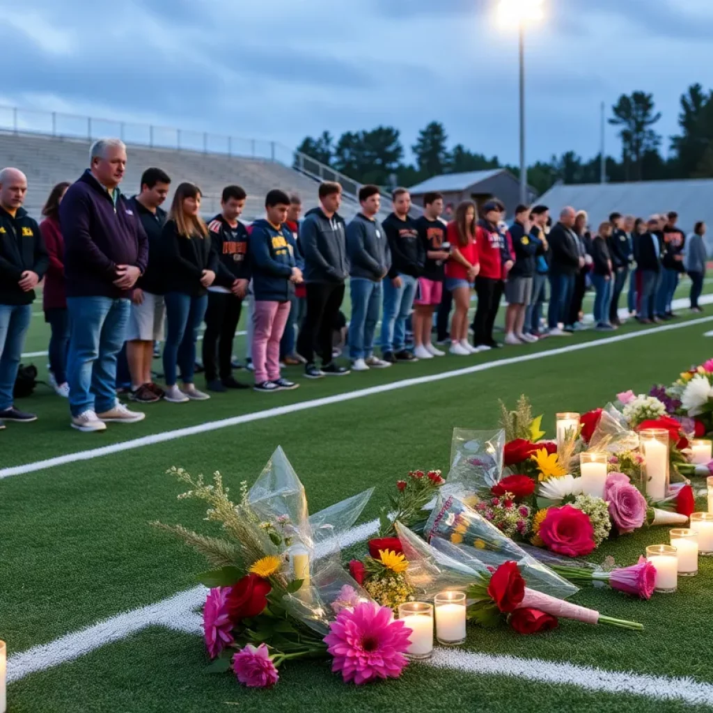 Vigil held in memory of Coach Pride at Byron Nelson High School