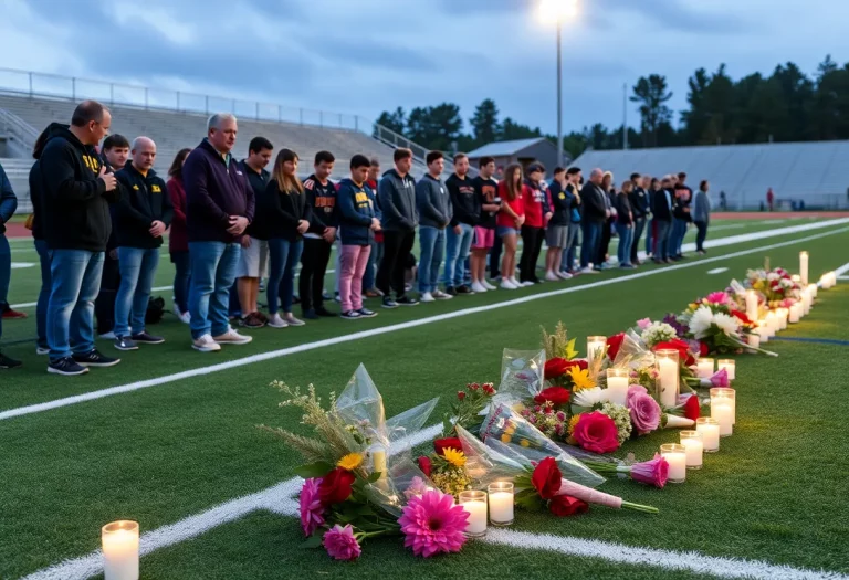 Vigil held in memory of Coach Pride at Byron Nelson High School