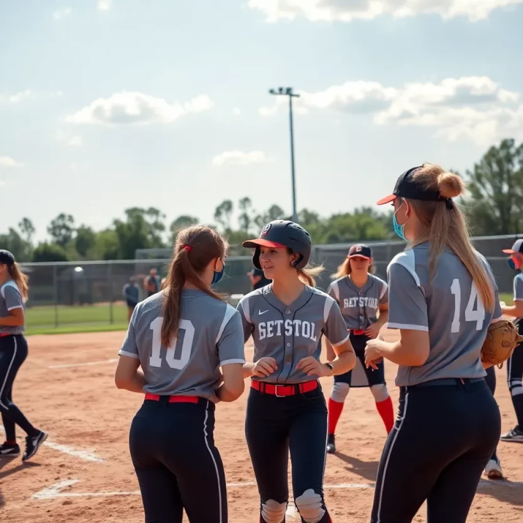 Waldwick High School softball players celebrating their victory against Emerson