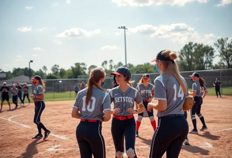 Waldwick High School softball players celebrating their victory against Emerson