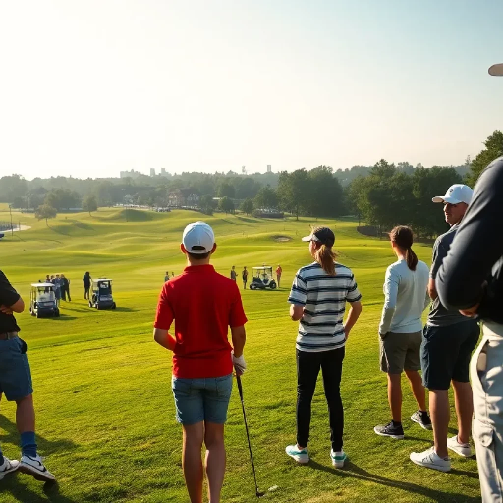 High school golfers competing at the Washington Championships